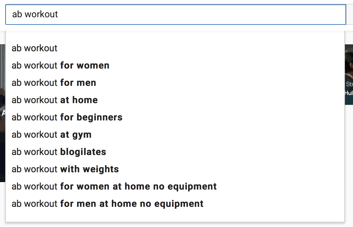 Youtube autocomplete