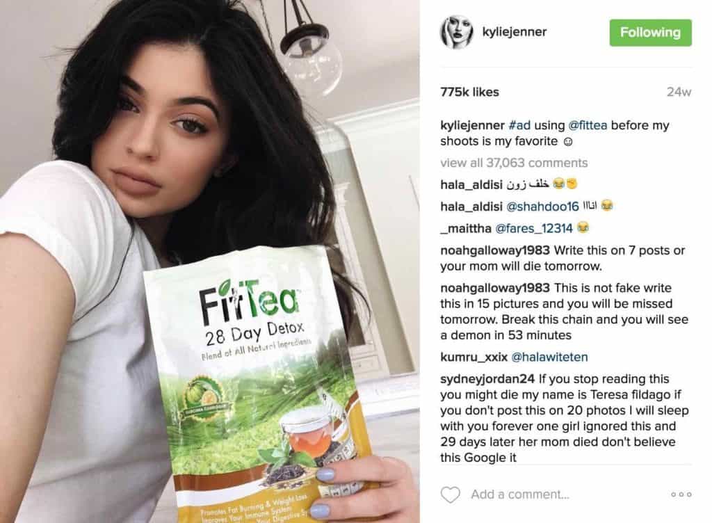 kylie jenner instagram ad