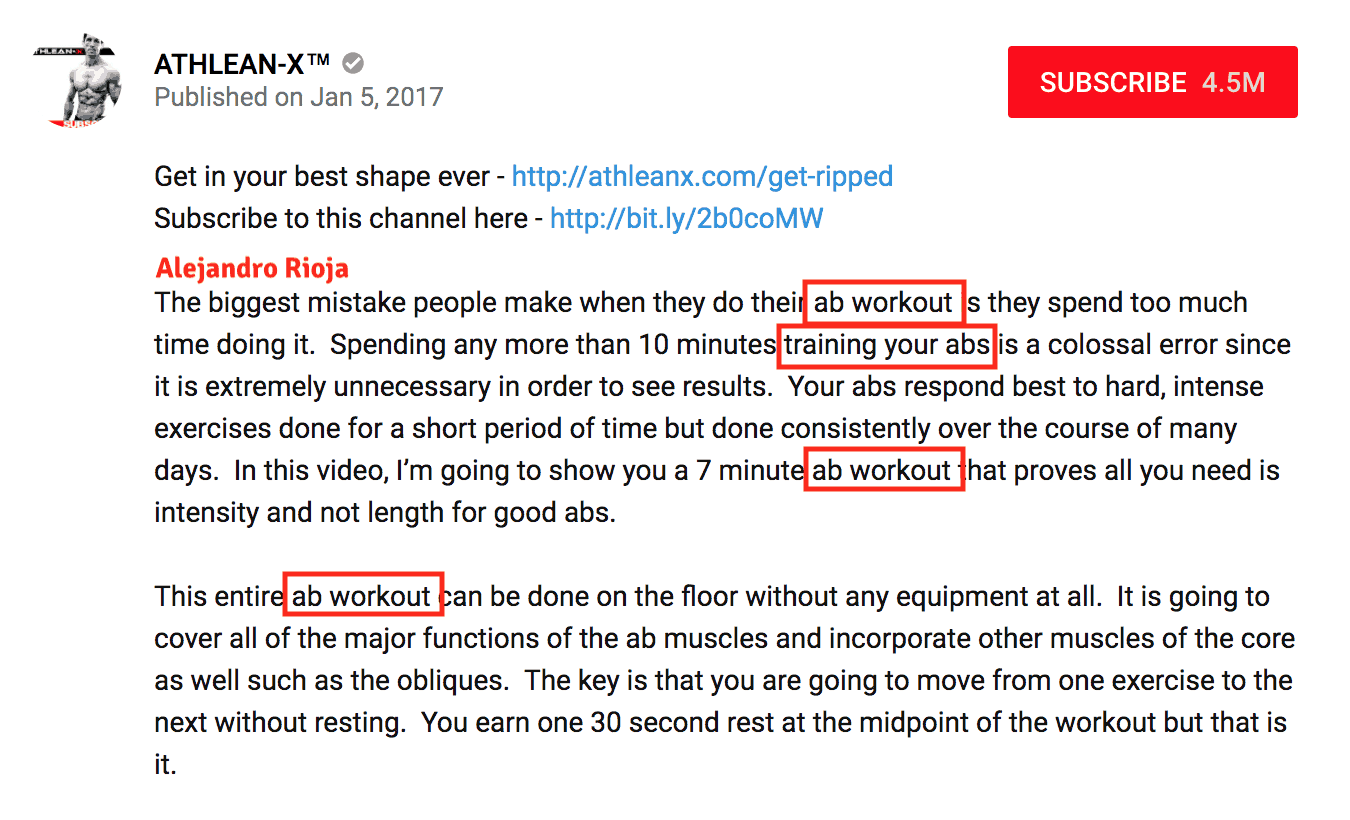 youtube seo description