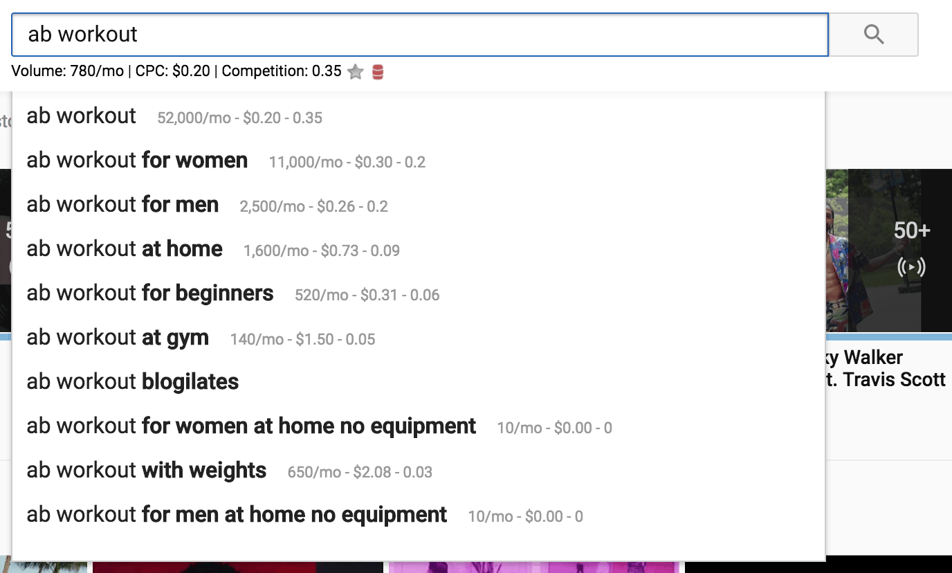 youtube search volume